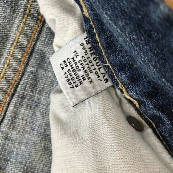 Old Navy Women's Blue Just Below Waist Boot Cut Jeans Dark Wash Reg Fit Size 18R - Picture 7 of 12